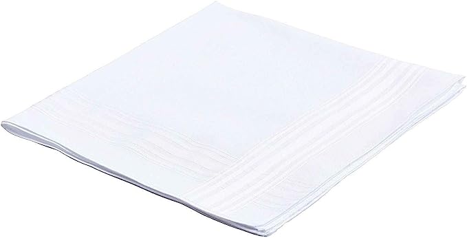 Imperial 3 Pack Men's Fine Handkerchiefs, 100% Cotton, White - Deals Avenue