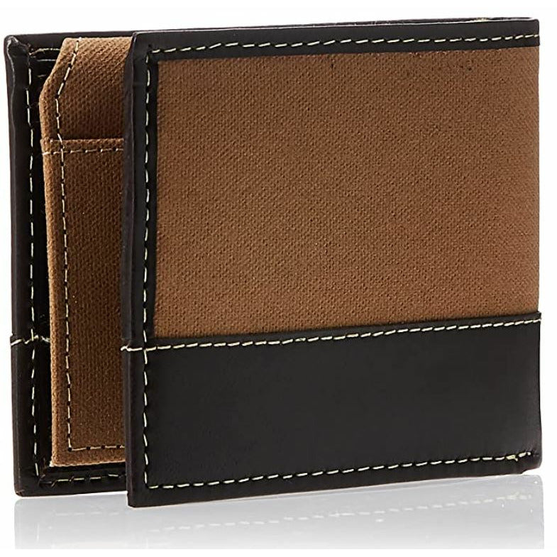 Timberland Mens Passcase Wallet Canvas & Leather Trim Bifold ID Card Case Holder - Deals Avenue